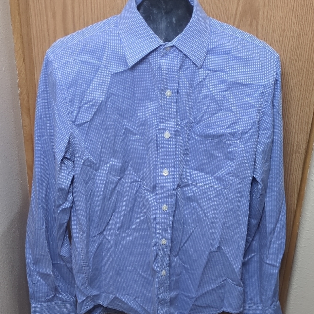 Tasso Elba Blue Casual Button Down Shirt Classic Style